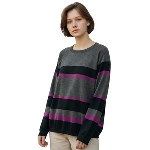 Spense Women's Striped Pullover Sweater Multicolor Size L Casual Knit